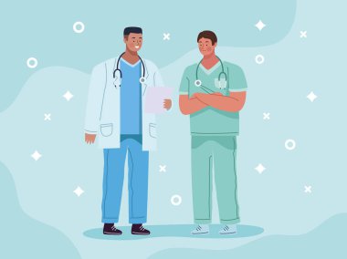 Erkek doktorlar ayakta