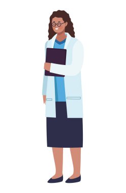 afro female doctor with checklist