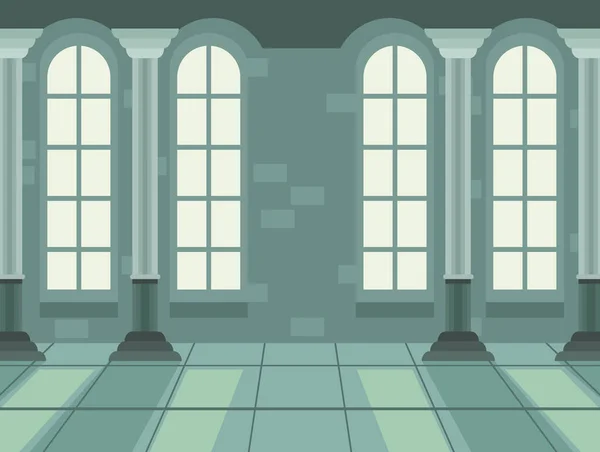 Castle corridor with columns — Stockvector