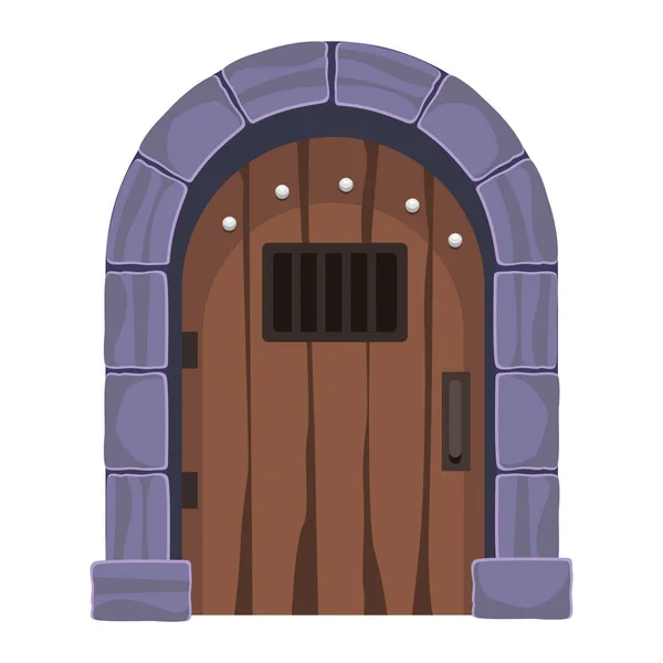 Porta do castelo de madeira —  Vetores de Stock