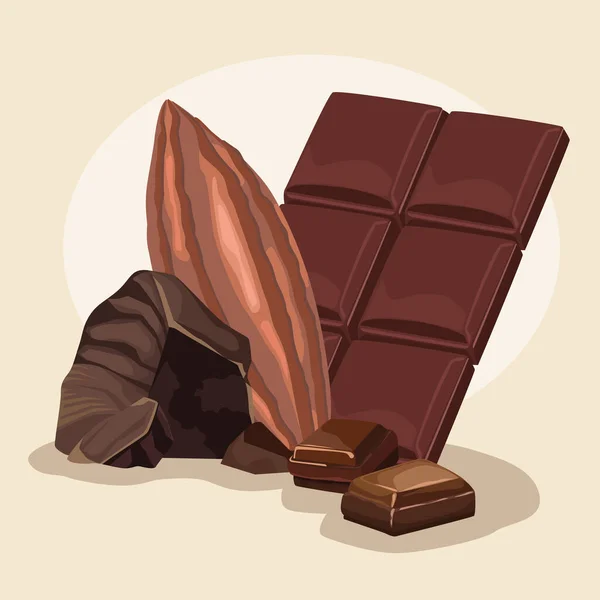 Шоколадные конфеты с какао — стоковый вектор