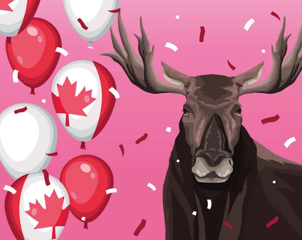 Canadian balloons helium and moose — 스톡 벡터