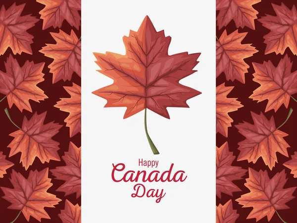 Canada day celebration lettering card — Vettoriale Stock