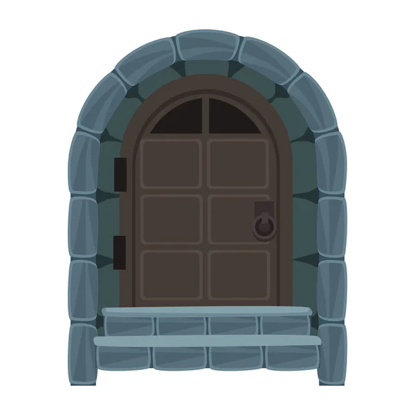 Antique castle door — Vector de stock