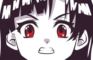 Kırmızı gözlü kız.