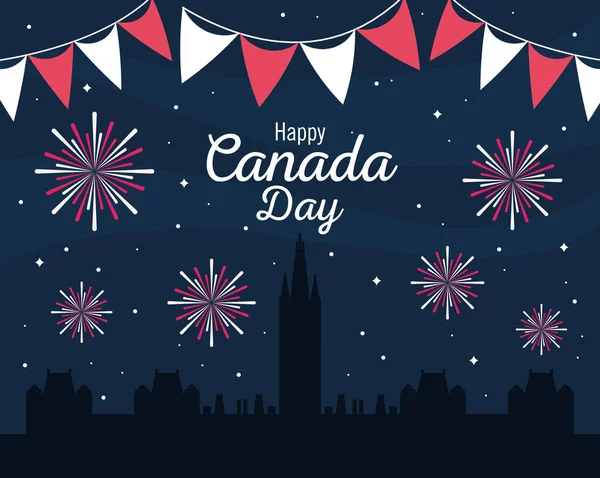 Canada day celebration lettering — Vettoriale Stock