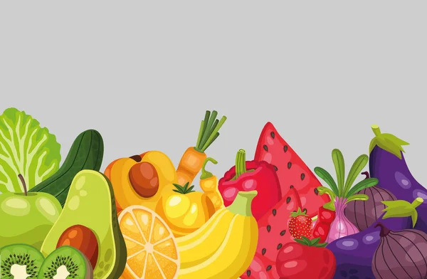 Frutas y hortalizas — Vector de stock