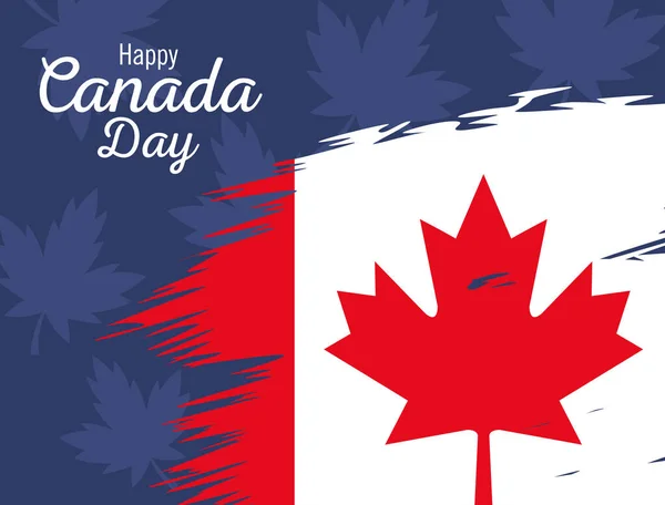 Canada day celebration lettering poster — Vettoriale Stock