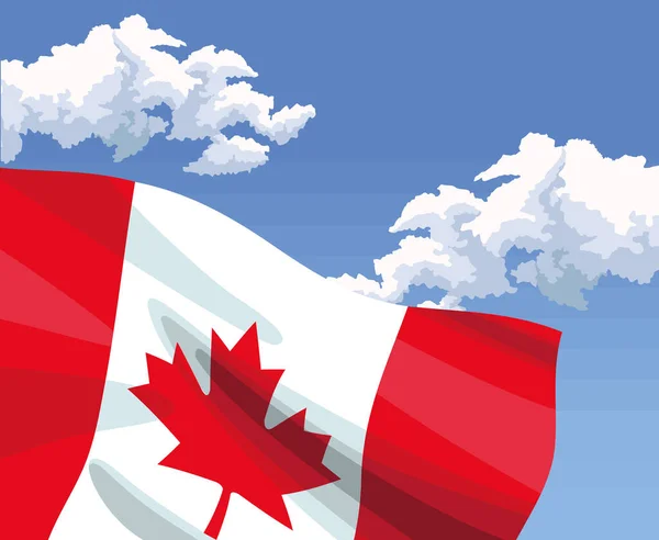 Canadese vlag en lucht — Stockvector