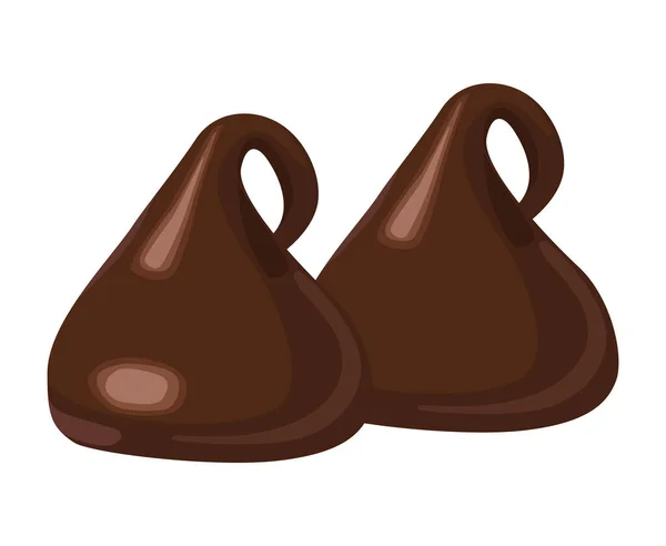 Gotas de chocolate dulce — Vector de stock