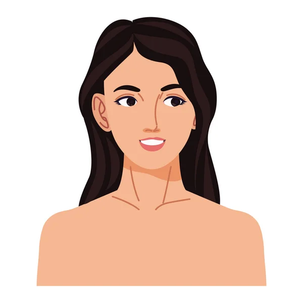 Smiling young naked woman — Stockvektor