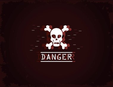 Kahverengi arkaplanda tehlikeli kafatası