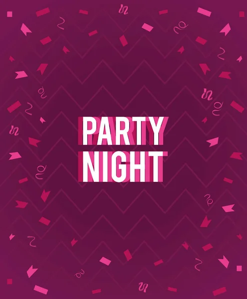 Party night banner with confetti — Image vectorielle