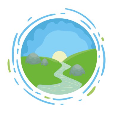 Nehir ve güneş manzarası