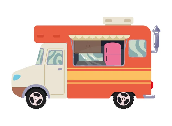 Orange food truck — Stock Vector