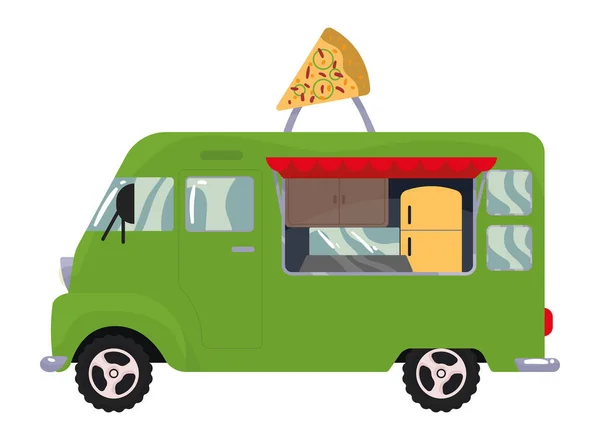 Italiano pizza food truck — Vetor de Stock