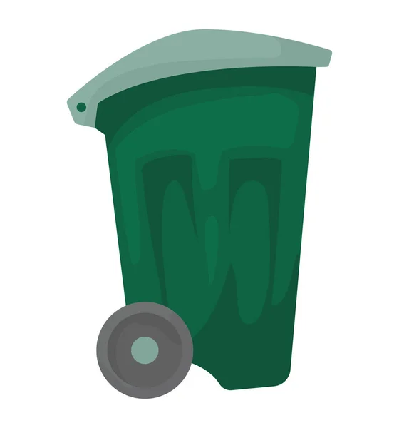 Green waste bin — Stock Vector