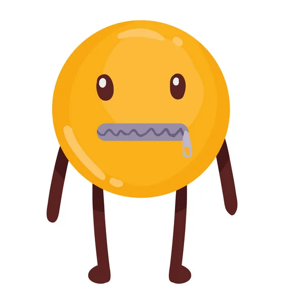 Silent emoji expression - Stok Vektor