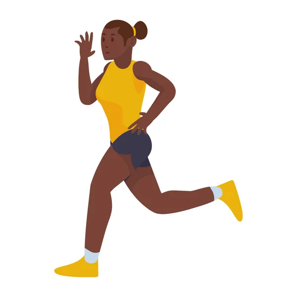 Afro girl athlete running — Image vectorielle
