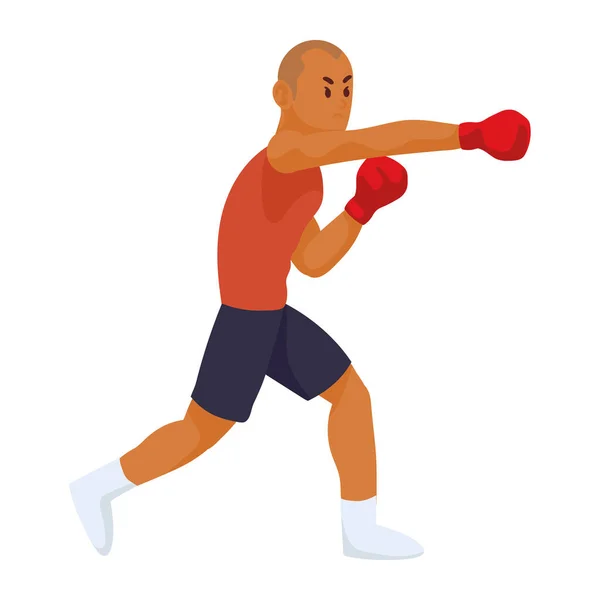 Male boxer athlete training — Stock Vector