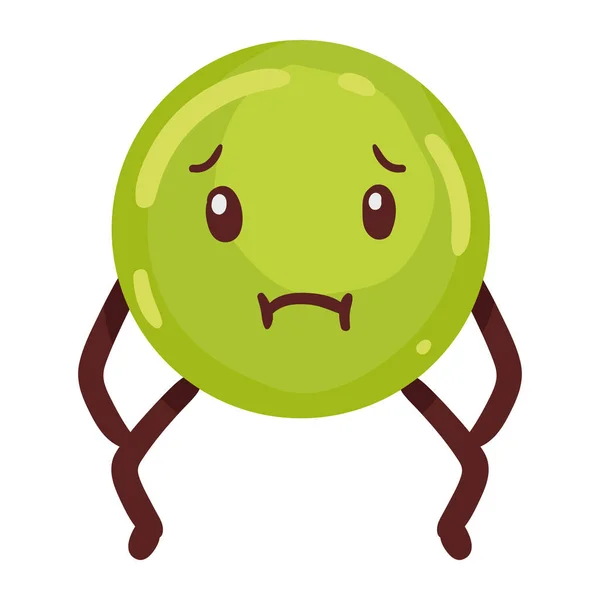 Sick green emoticon — Stok Vektör