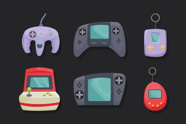 Seis iconos de videojuegos — Archivo Imágenes Vectoriales