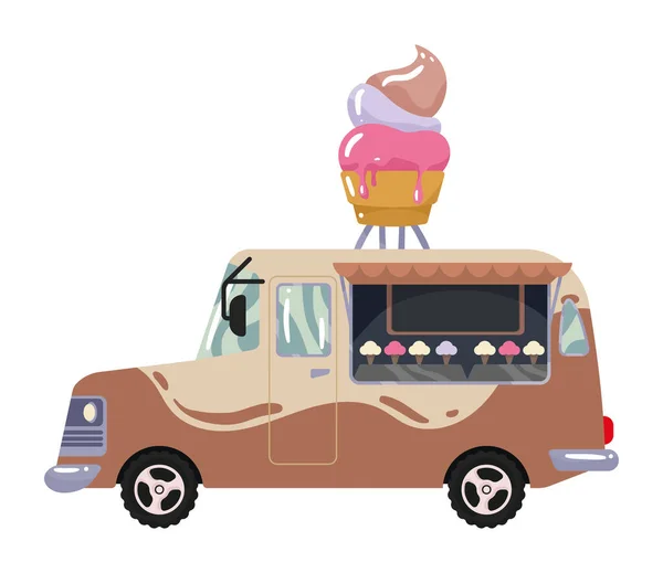 Comida camión helado — Vector de stock