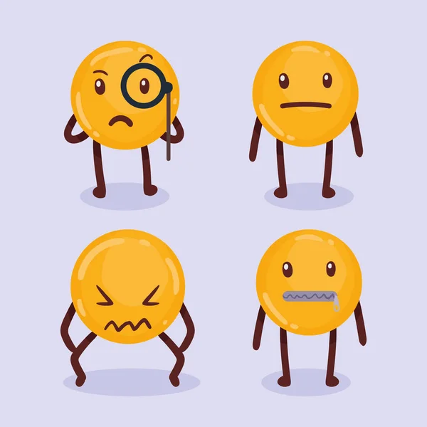 Various emojis characters icons — Wektor stockowy