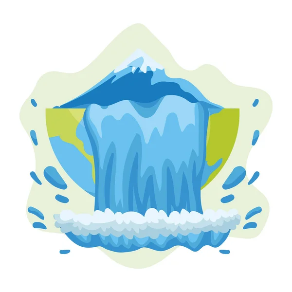 Berg och vattenfall — Stock vektor