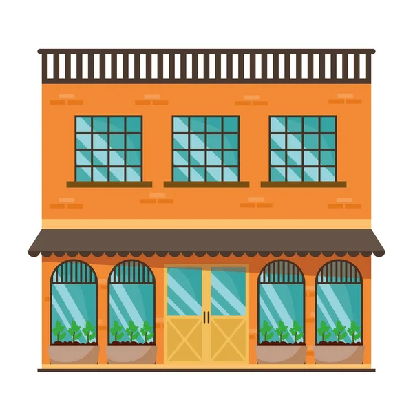 Fassade Restaurant-Gebäude — Stockvektor