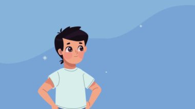 Genç adam ayakta karakter animasyonu