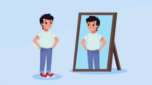 Young man standing with mirror animation — Stock Video © jemastock #569188566 Young man standing with mirror animation — Stock Video © jemastock #569188566