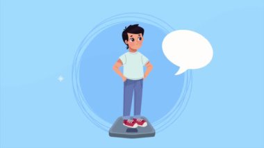 Genç adam dengede duruyor.