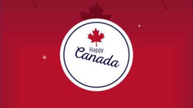happy canada day lettering animation