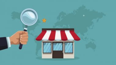 Gezegen animasyonu ile depolama ön cephesi