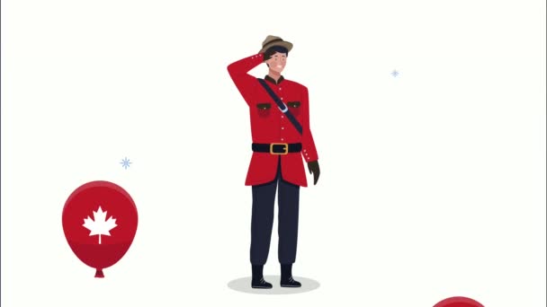 Animation des personnages des rangers d'officiers canadiens — Video