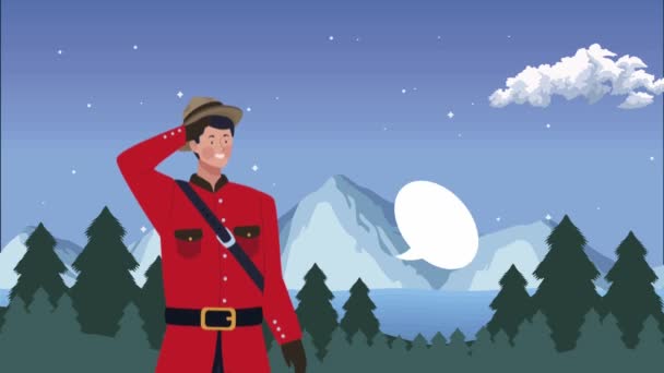 Animation des personnages des rangers d'officiers canadiens — Video