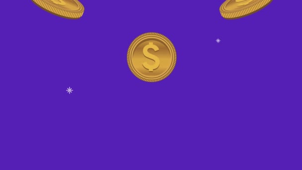 Münzen Geld Dollar Wirtschaft Animation — Stockvideo