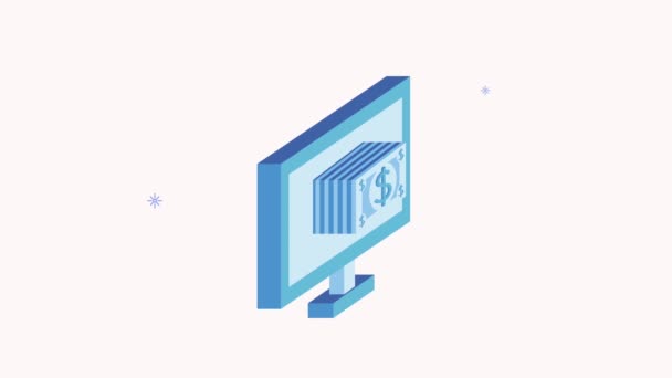 Desktop con animazione di soldi — Video Stock