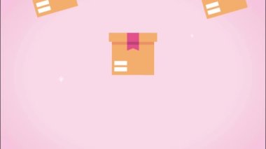 çizgi film kutuları ambalaj desenleri canlandırması