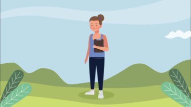 bayan antrenör spor karakteri animasyonu