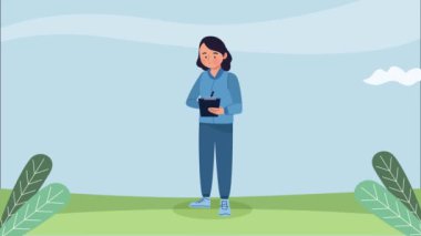 bayan antrenör spor karakteri animasyonu