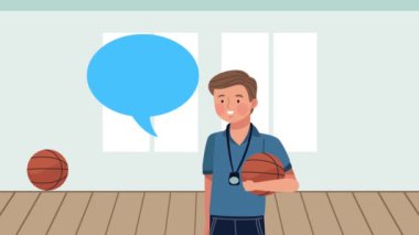 erkek koç spor karakteri animasyonu