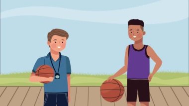 erkek koç spor karakteri animasyonu