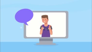 Erkek sporcu karakter animasyonu