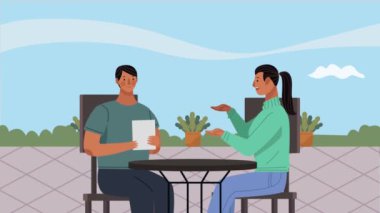 Lokantadaki çift sahne animasyonu