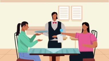 Restorandaki kızlar sahne karakteri