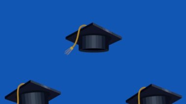 Şapkalı mezuniyet kutlaması animasyonu
