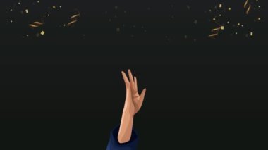 Mezuniyet töreni animasyonu ellerle ve şapkayla