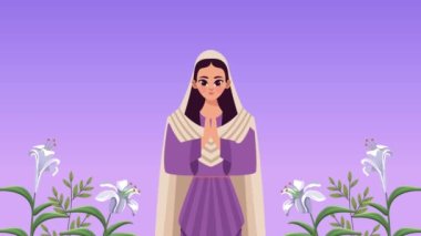 Mor elbiseli Bakire Meryem